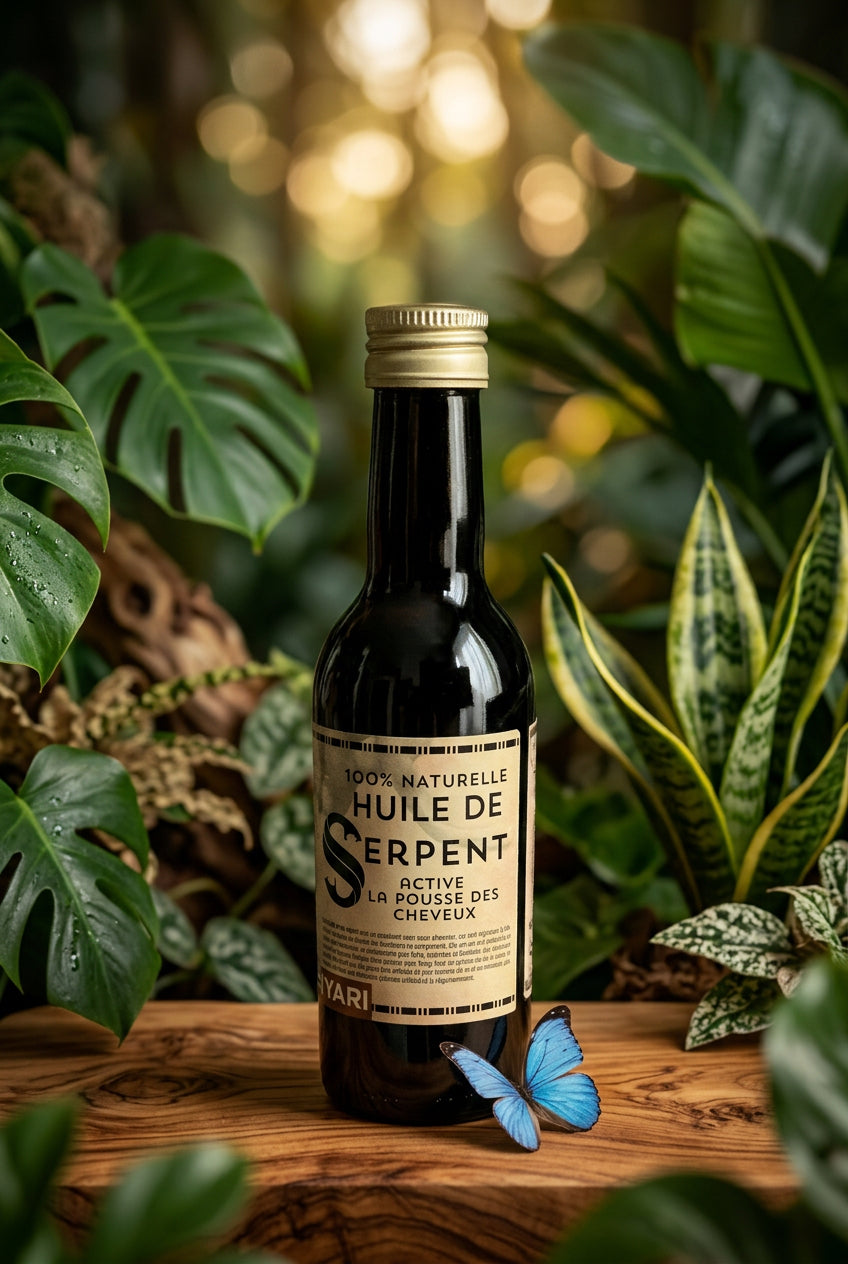 🐍 Huile de Serpent 100% Naturelle – Soin Capillaire Fortifiant