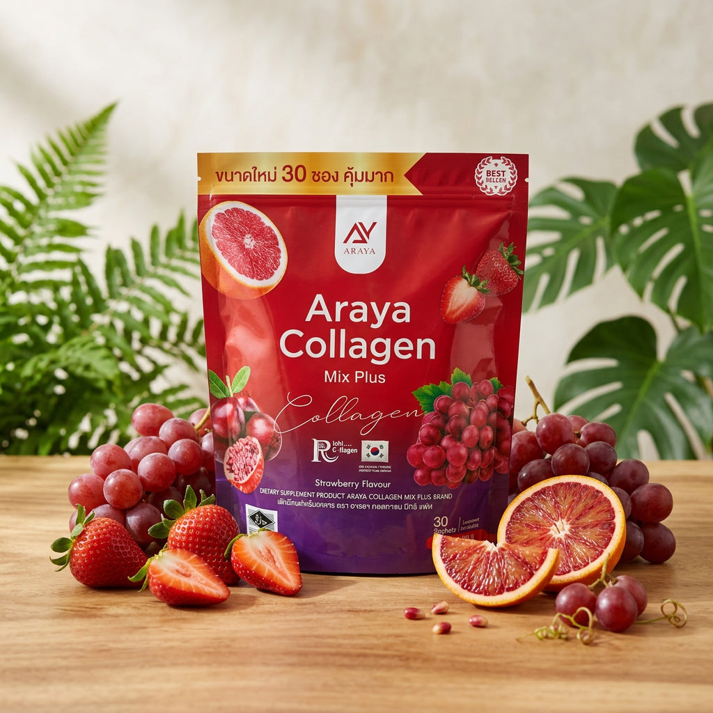 🍓 Collagène Araya Mix Plus – Boisson Beauté au Collagène (30 sachets)