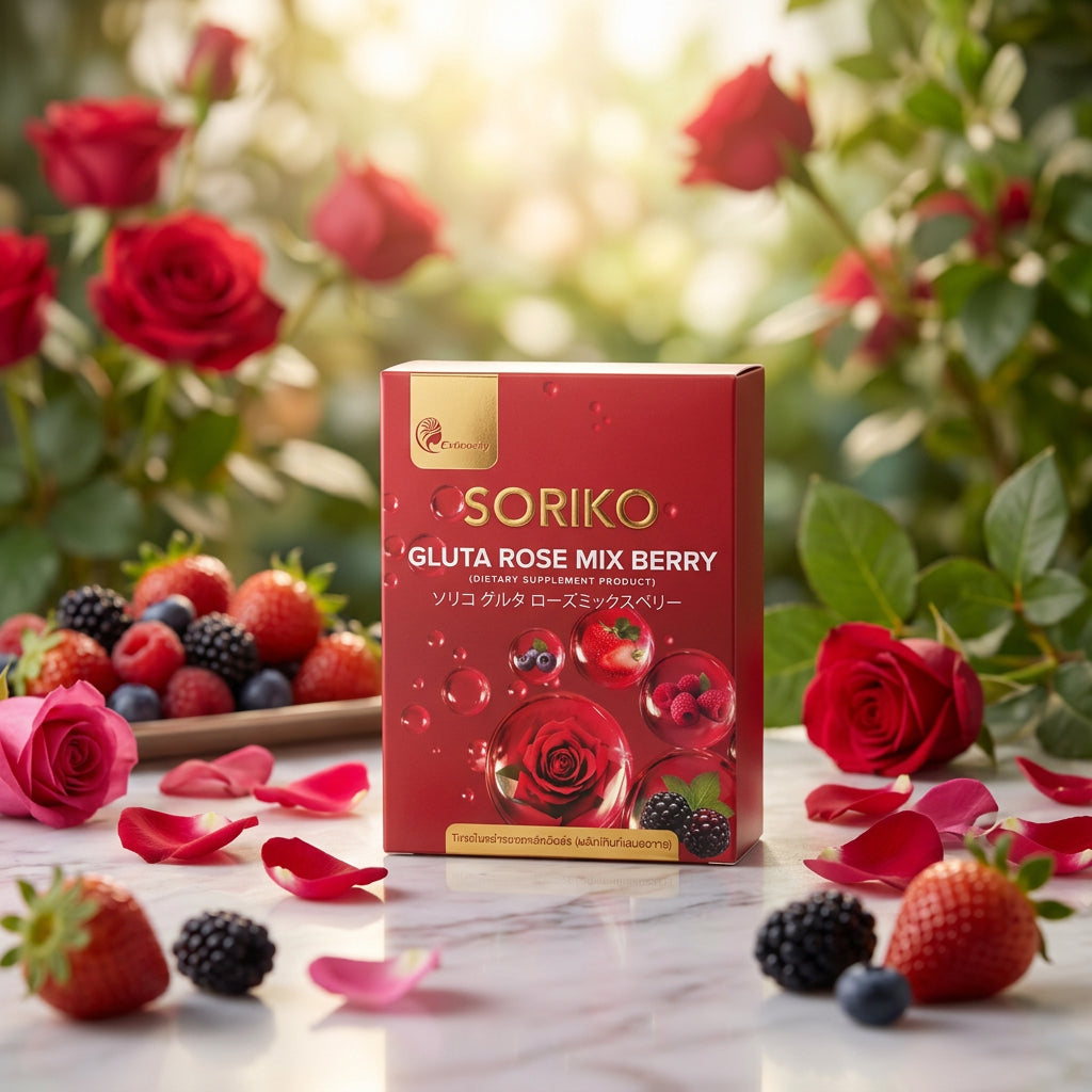 🌹 Soriko Gluta Rose Mix Berry – Boisson Beauté au Collagène & Fruits Rouges