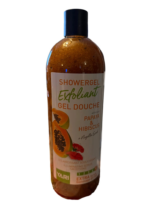 🧴 Gel Douche Exfoliant Papaya & Hibiscus – Gommage Éclat 1000 ml