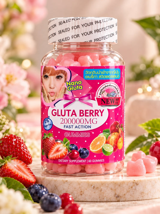 Gluta Berry 200000MG 🩷 | Fruit-flavored gummies, 60 gummies