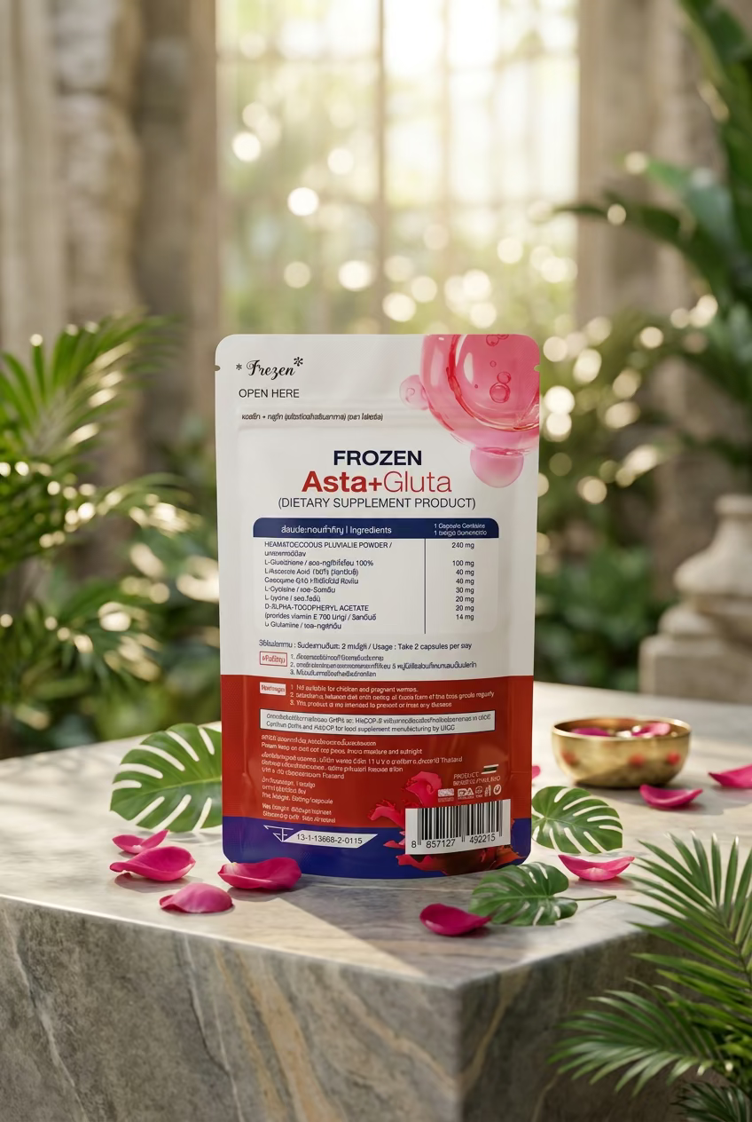 ❤️ Frozen Asta+Gluta | Complément alimentaire astaxanthine, glutathion & vitamines C et E | 30 gélules